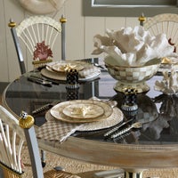 Mocha Check Salad Plate