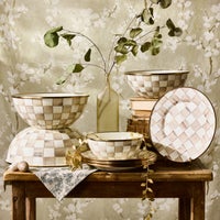 Mocha Check Salad Plate