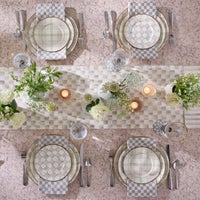 Mocha Check Salad Plate