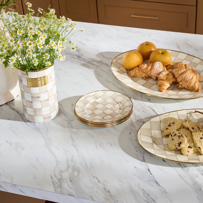 Mocha Check Salad Plate image number 10