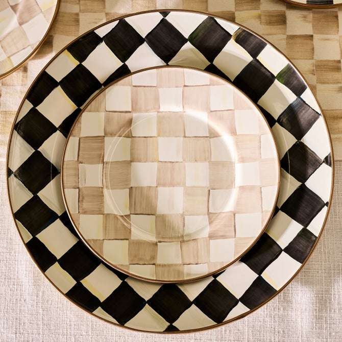 Mocha Check Salad Plate image number 11