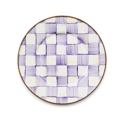 Violet Check Salad/Dessert Plate