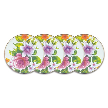 White Flower Market White Salad Plates, Set of 4