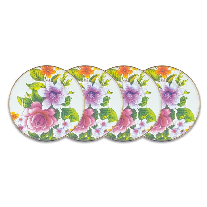 White Flower Market White Salad Plates, Set of 4 image number 0
