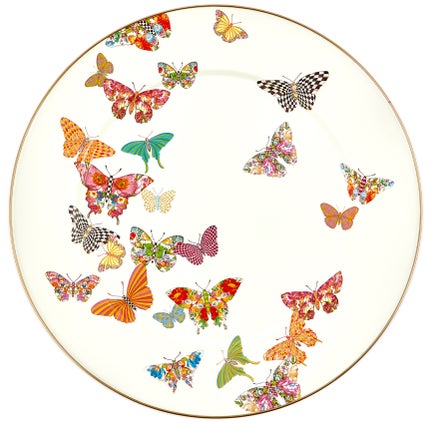Butterfly Garden Serving Platter - White