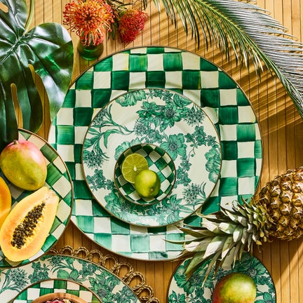 Emerald Check Serving Platter
