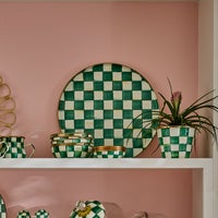 Emerald Check Serving Platter