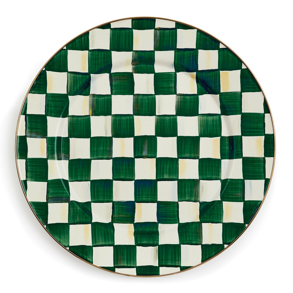 Check Enamel Serving Platter - Emerald Check mackenzie-childs Panama imagen 1