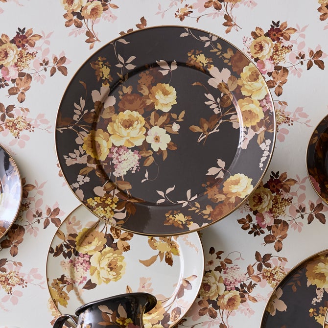 Wild Rose Brown Serving Platter image number 1