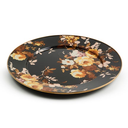 Wild Rose Brown Serving Platter