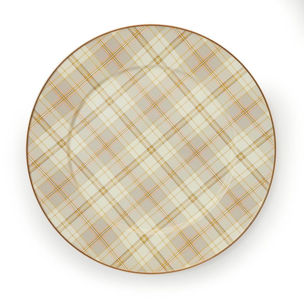 Tartan Serving Platter - Latte Tartan mackenzie-childs Panama imagen 1