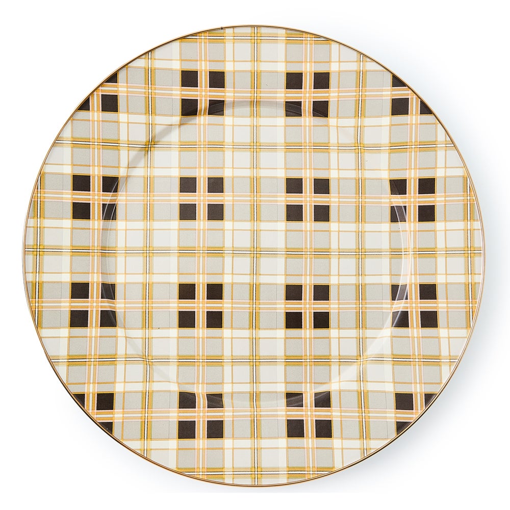 Tartan Serving Platter - Mocha Tartan mackenzie-childs Panama imagen 1