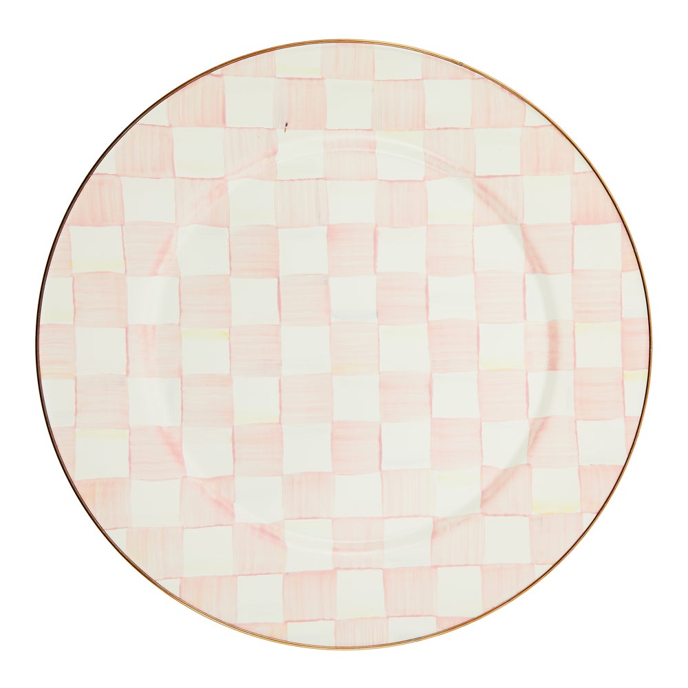 Check Enamel Serving Platter - Rosy Check mackenzie-childs Panama imagen 1