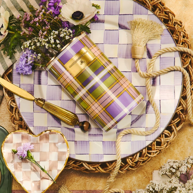 Violet Check Serving Platter image number 4