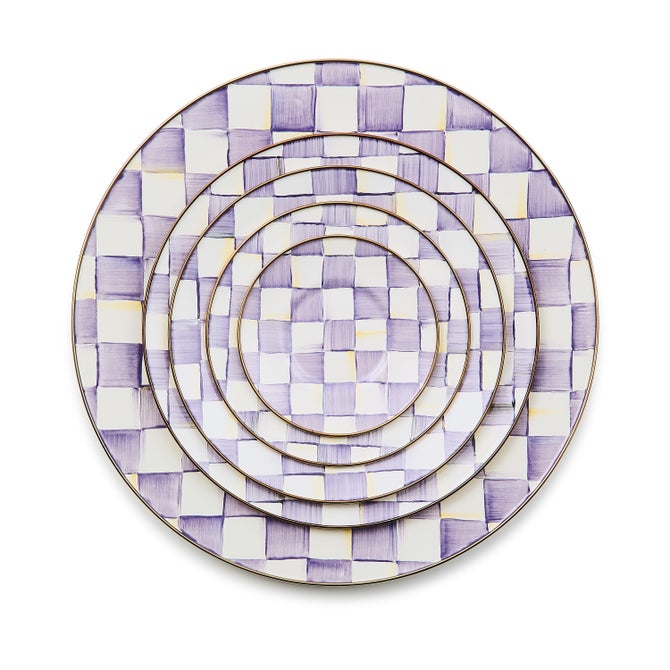 Violet Check Serving Platter image number 3