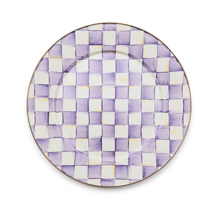 Violet Check Serving Platter