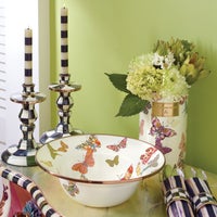 Butterfly Garden Serving Bowl - White
