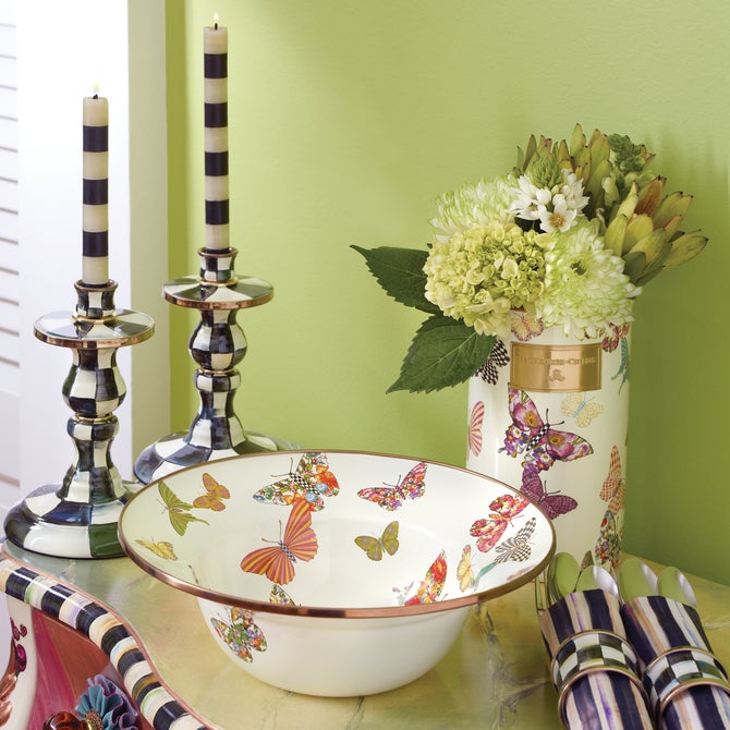 Butterfly Garden Serving Bowl - White image number 1