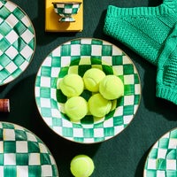 Emerald Check Serving Bowl