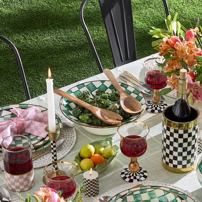 Emerald Check Salad Serving Set image number 3