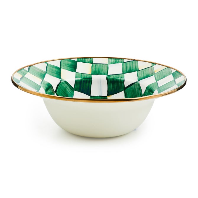 Emerald Check Serving Bowl image number 0
