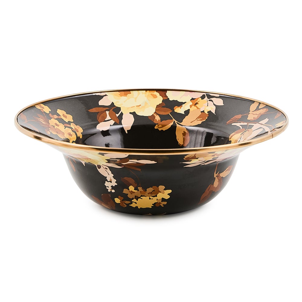 White Flower Market Serving Bowl - Wild Rose Brown mackenzie-childs Panama imagen 1