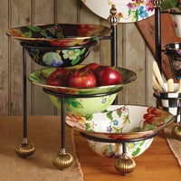 Black Flower Market Serving Bowl