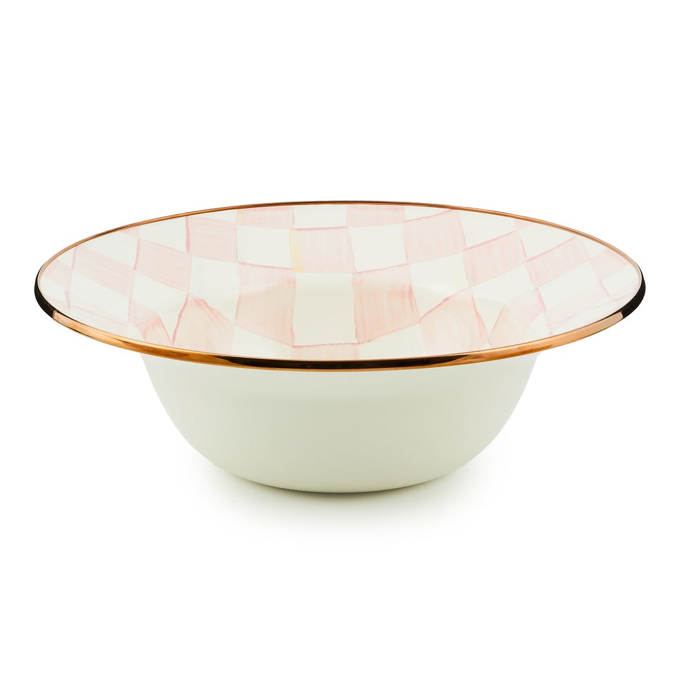 Check Enamel Serving Bowl - Rosy Check mackenzie-childs Panama imagen 1