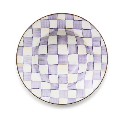 Violet Check Serving Bowl