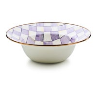 Violet Check Serving Bowl