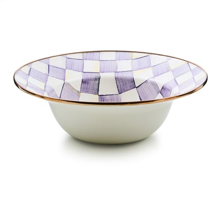 Violet Check Serving Bowl
