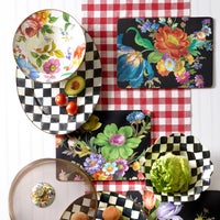 White Flower Market Serving Bowl