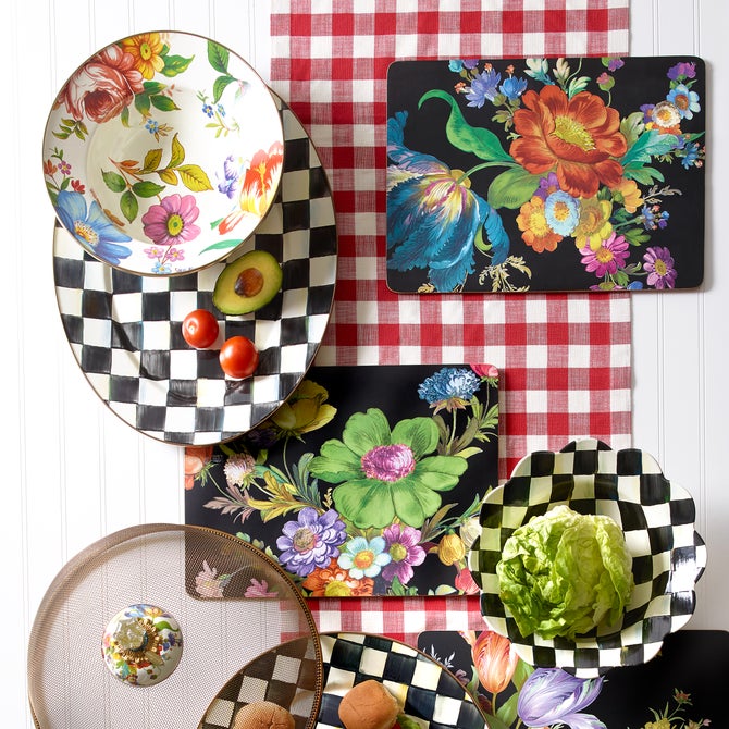 White Flower Market Serving Bowl image number 2