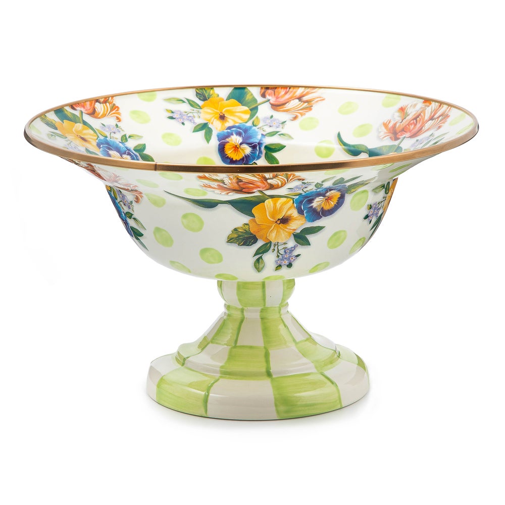 Floral Enamel Compote - Wildflowers Green, Large mackenzie-childs Panama imagen 1