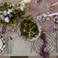 Violet Check Large Compote