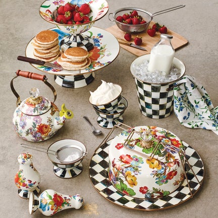 White Flower Market Large Compote