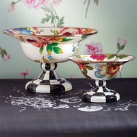White Flower Market Large Compote