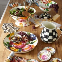 White Flower Market Large Compote