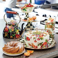 White Flower Market Large Compote