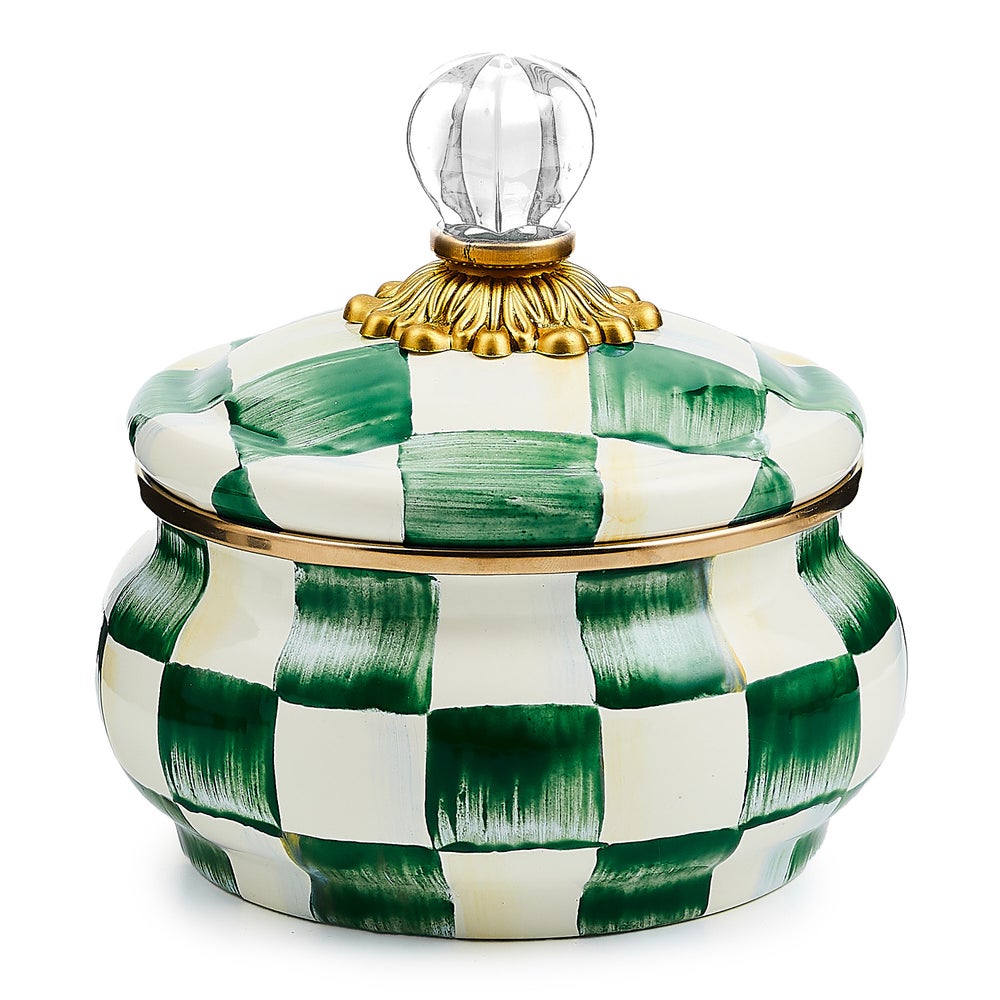 Check Squashed Pot - Emerald Check mackenzie-childs Panama imagen 1
