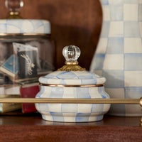 Sky Check Squashed Pot