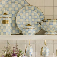 Sky Check Squashed Pot