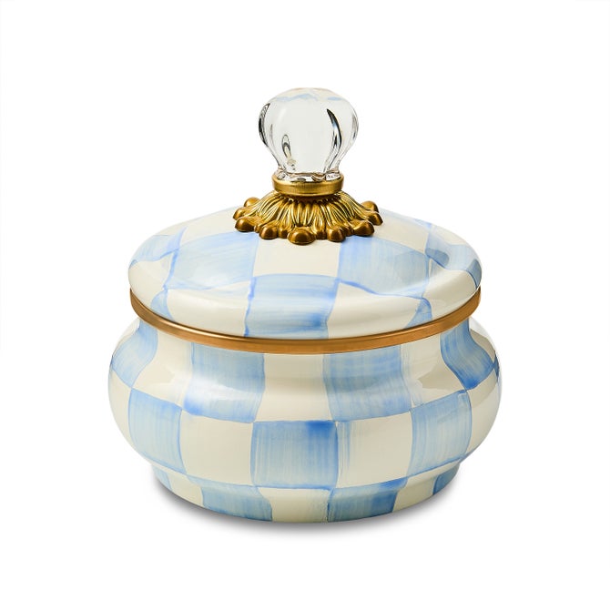 Sky Check Squashed Pot image number 0