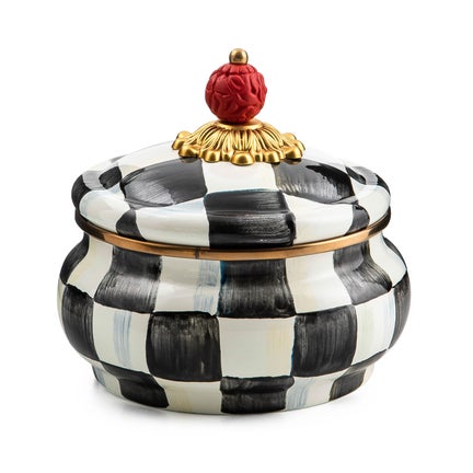 Courtly Check Squashed Pot