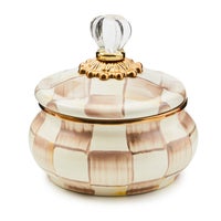 Mocha Check Squashed Pot