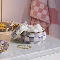 Violet Check Squashed Pot