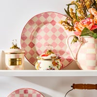 White Flower Market Squashed Pot