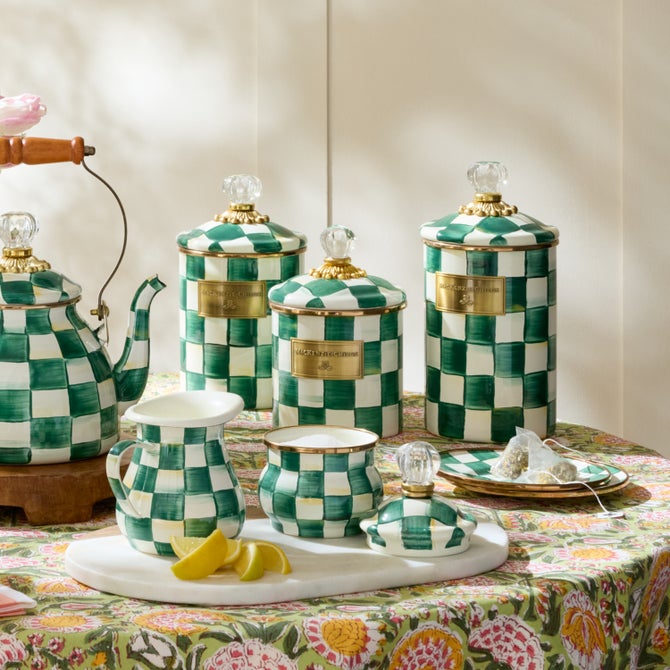 Emerald Check Small Canister image number 7