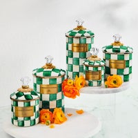 Emerald Check Small Canister
