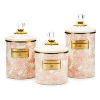 Rosy English Garden Enamel Canisters